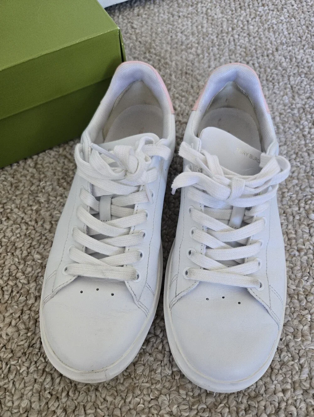 Tory Burch White And Pink Sneakers